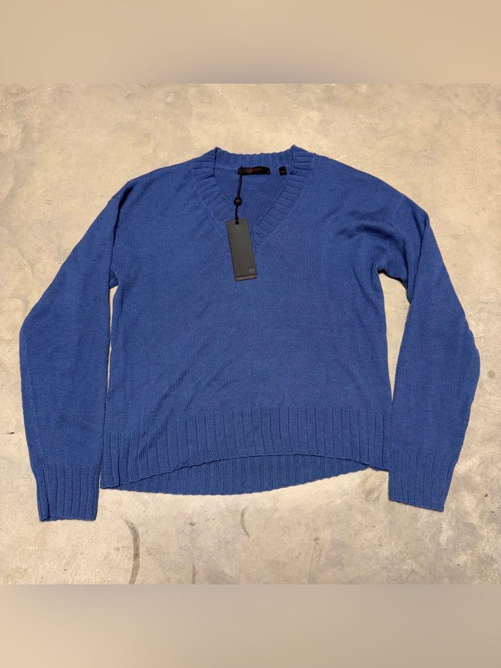 Greyson Sweater Womens Medium Hampstead Blue 100% Cashmere V Neck Golf LSP23S03